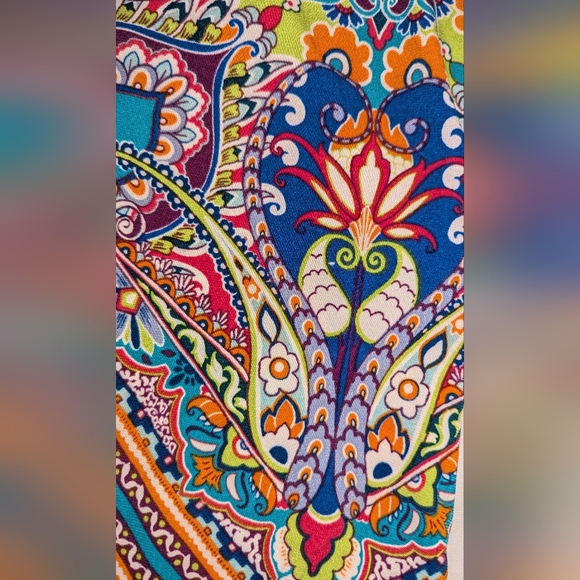 Festive Maxi Dress New Halter V-Neck Stretch 🌞 M Vacay Beach Party Colorful - Picture 4 of 17